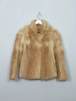 Women's Beige & Tan Vintage Fur Jacket S