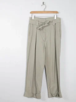 Women's Beige Khaki High Waisted Trousers 30W S