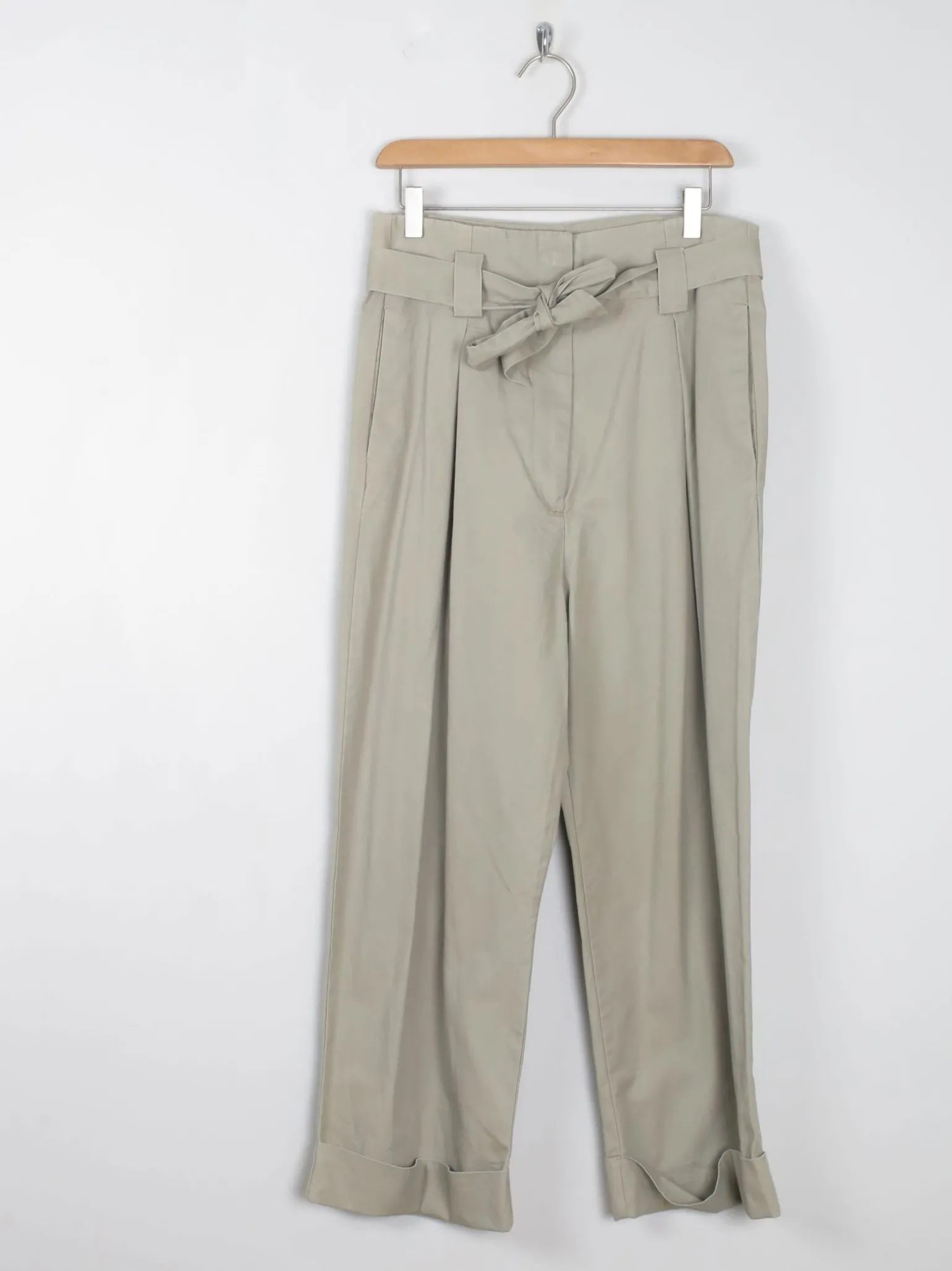 Women's Beige Khaki High Waisted Trousers 30W S