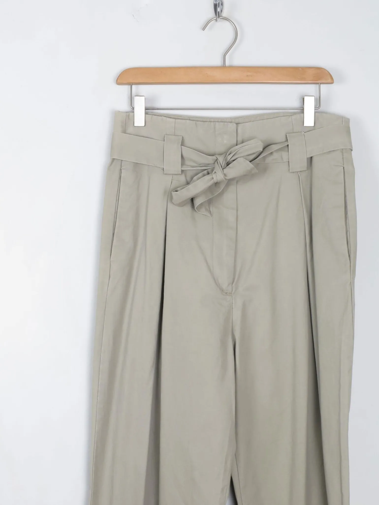 Women's Beige Khaki High Waisted Trousers 30W S