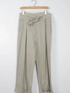 Women's Beige Khaki High Waisted Trousers 30W S