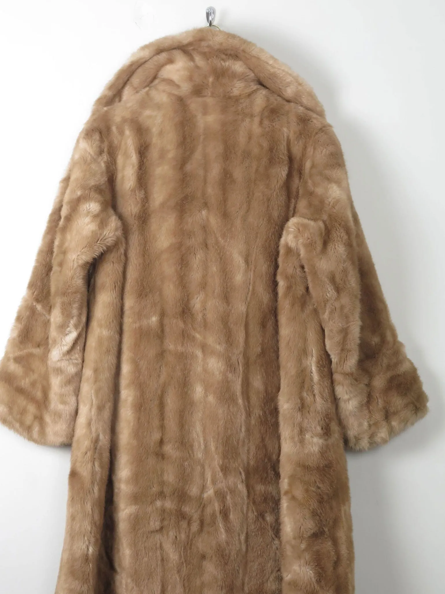 Women's Beige Vintage Faux Fur Coat M