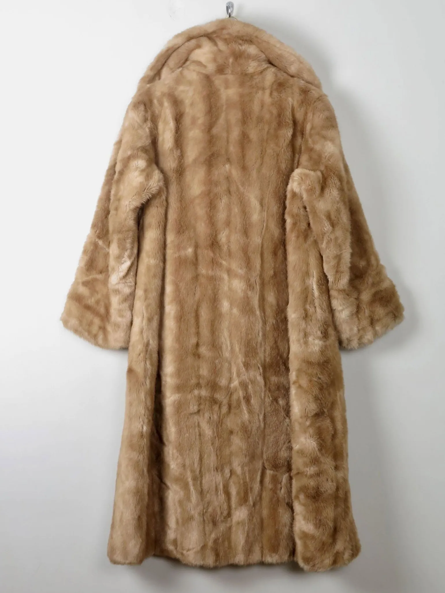 Women's Beige Vintage Faux Fur Coat M