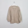 Women's Biscuit Beige Hand-knit  Wool Jumper M/L