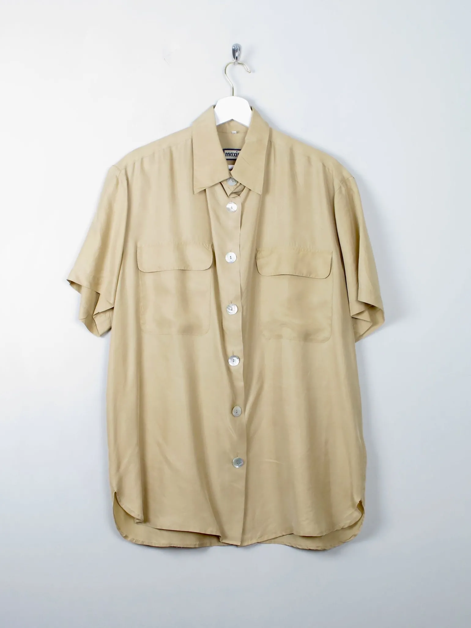 Women's Biscuit Coloured Silk Blouse M/L