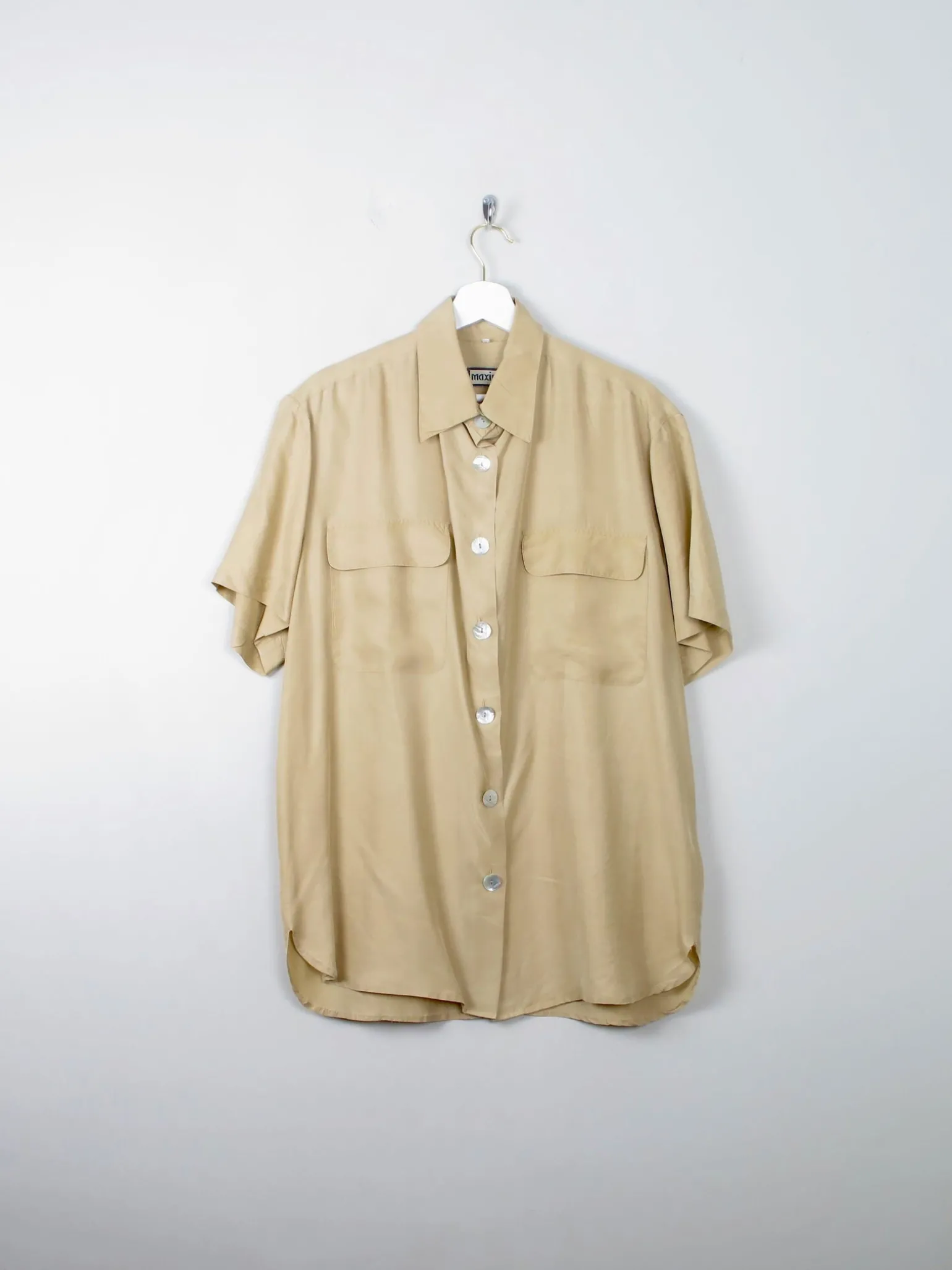 Women's Biscuit Coloured Silk Blouse M/L