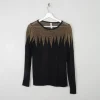 Women's Black & Gold Vintage Knit Top S