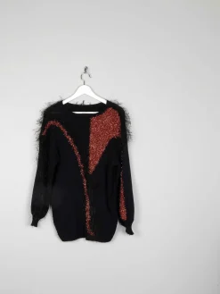 Women’s Black & Rust Vintage Jumper S/M