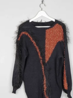 Women’s Black & Rust Vintage Jumper S/M