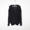 Women's Black Beaded Oversized Vintage Cardigan M/L
