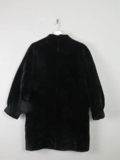 Women's Black Faux Fur Vintage Short Coat S