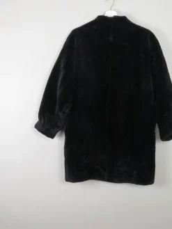 Women's Black Faux Fur Vintage Short Coat S