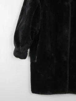Women's Black Faux Fur Vintage Short Coat S