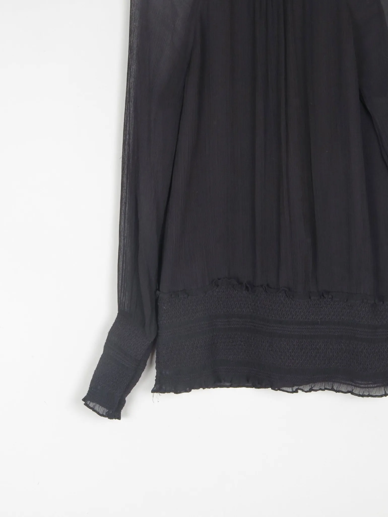 Women's Black High Collared Vintage Victorian Style Blouse S