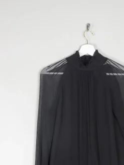 Women's Black High Collared Vintage Victorian Style Blouse S