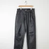 Women’s Black Leather Cropped Trousers 32"
