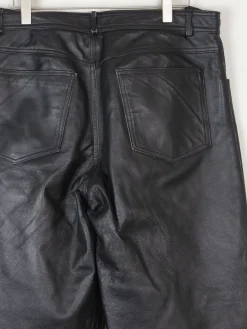Women’s Black Leather Cropped Trousers 32