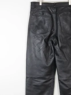 Women’s Black Leather Cropped Trousers 32