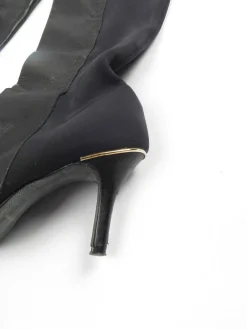 Women's Black Leather Knee-High Boots 40/7