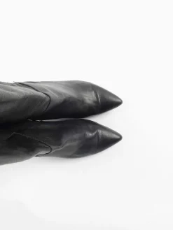 Women's Black Leather Knee-High Boots 40/7