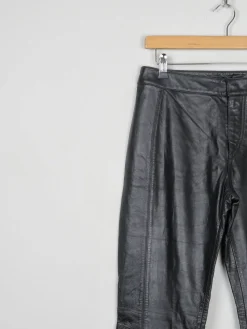 Women's Black Leather Levi’s Trousers 28