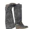 Women’s Black Leather Platform Boots UK5 Euro 38
