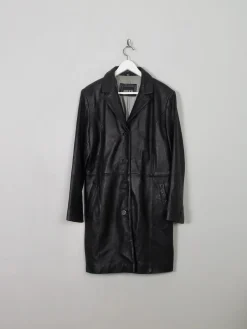 Women's Black Leather Short Coat M/L