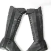 Women’s Black Leather Vintage Boots Lace Up 37/4