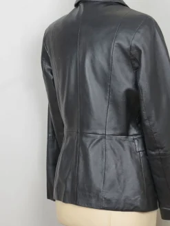 Women's Black Leather Vintage Jacket S/M