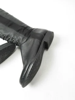 Women’s Black Leather Vintage Boots Lace Up 37/4