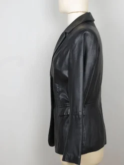 Women's Black Leather Vintage Jacket S/M