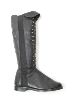 Women’s Black Leather Vintage Boots Lace Up 37/4
