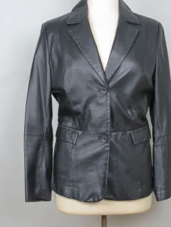 Women's Black Leather Vintage Jacket S/M