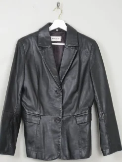 Women's Black Leather Vintage Jacket S/M