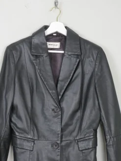 Women's Black Leather Vintage Jacket S/M