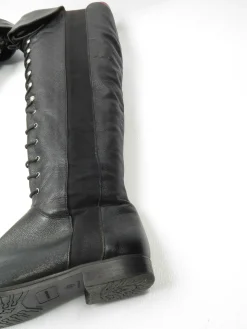 Women’s Black Leather Vintage Boots Lace Up 37/4