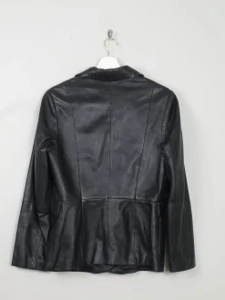 Women's Black Leather Vintage Jacket S/M