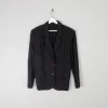 Women's Black Linen Vintage 1980s Jacket S