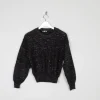 Women’s Black Lurex & Knitted Cropped Vintage Jumper S