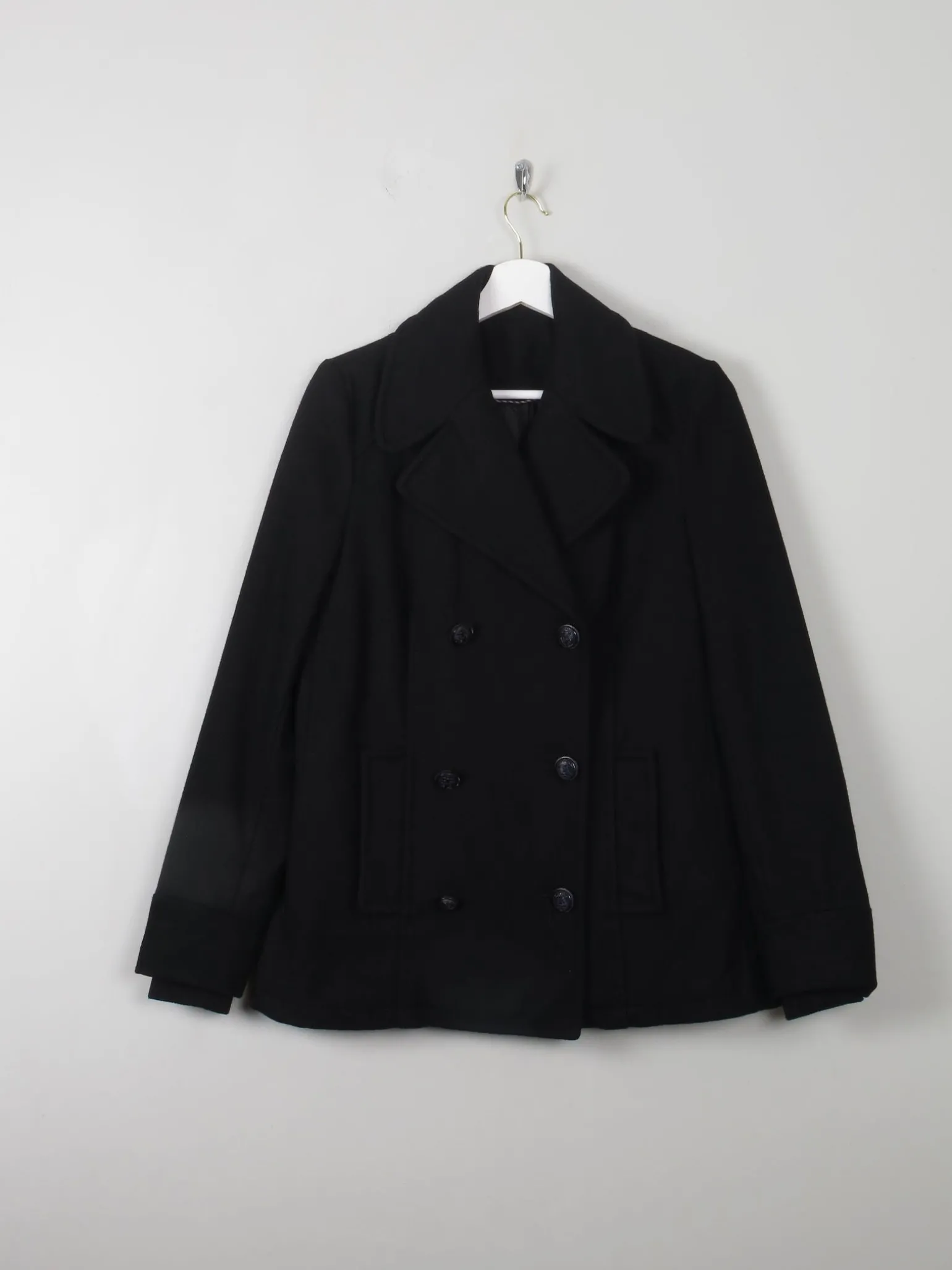 Women's Black Reefer Jacket S