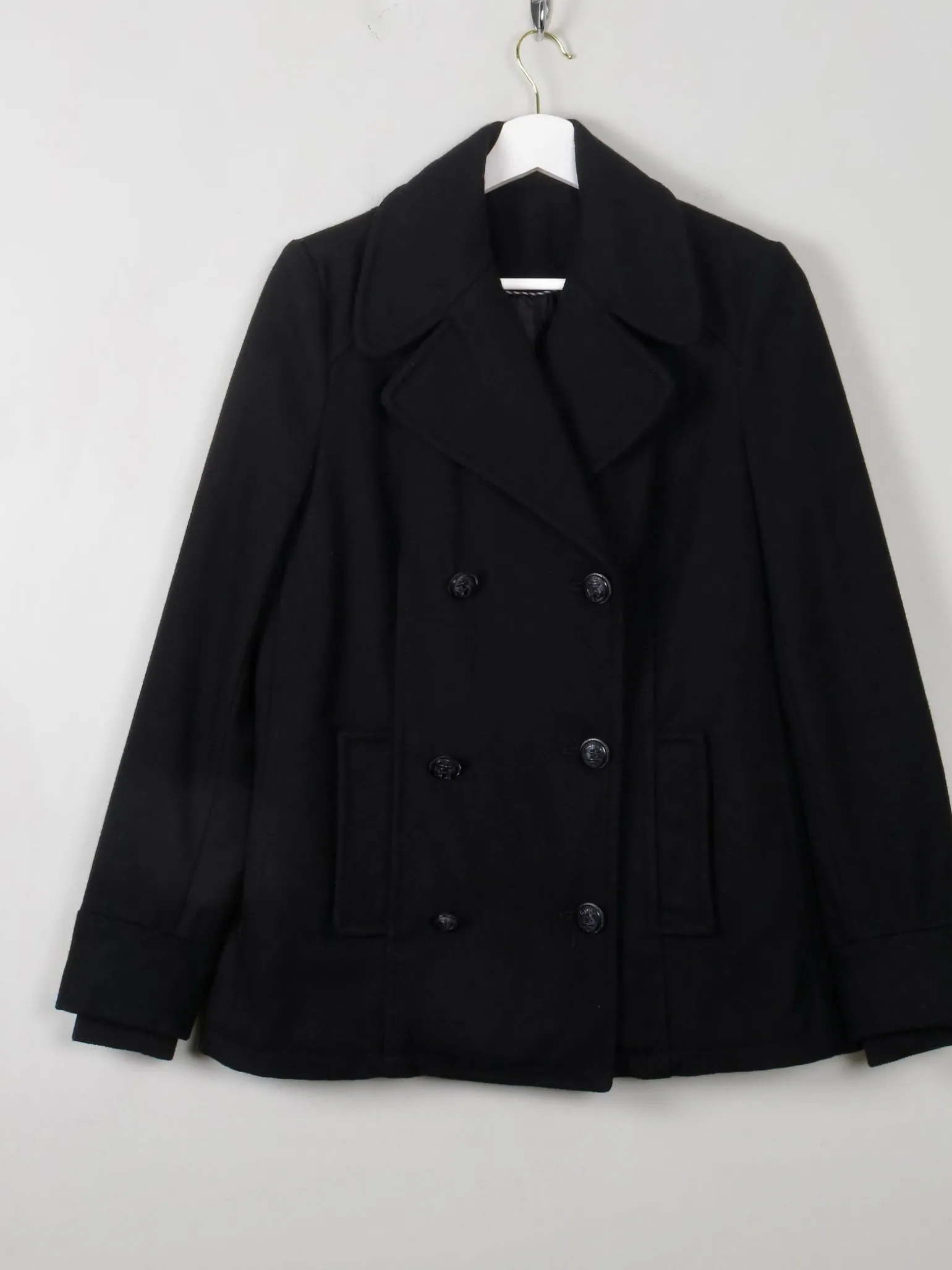 Women's Black Reefer Jacket S