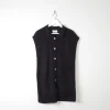 Women's Black 80s Ribbed Vintage Knitted Gilet M/L