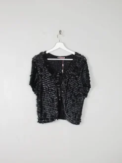 Women's Black Sequin & Crochet Bolero By Rodier Paris S/M Unworn