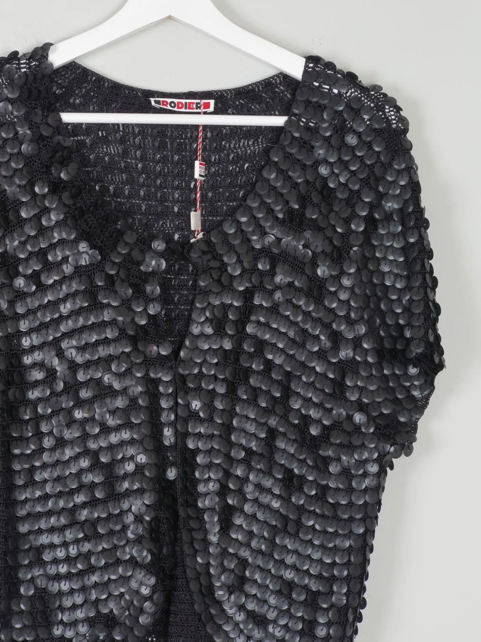 Women's Black Sequin & Crochet Bolero By Rodier Paris S/M Unworn
