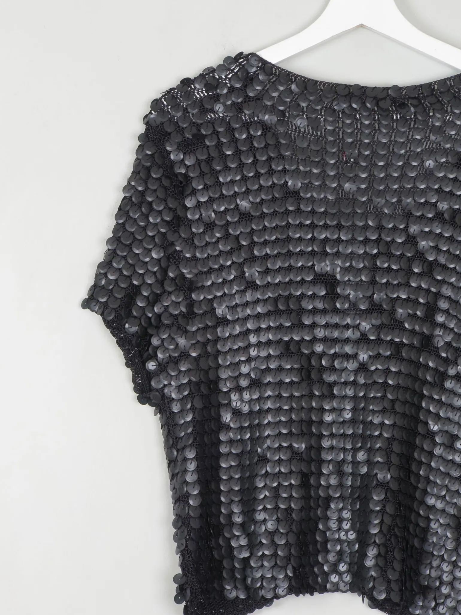 Women's Black Sequin & Crochet Bolero By Rodier Paris S/M Unworn