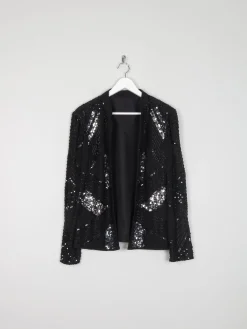 Women’s Black Sequin Vintage Evening Jacket S/M