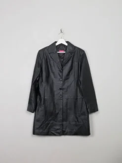 Women's Black Short Leather Coat 14