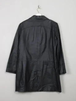 Women's Black Short Leather Coat 14