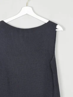 Women's Black Silk Boat Neck 90s Ellen Tracy Top S