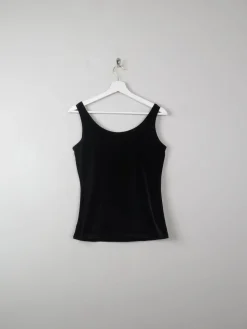 Women's Black Velvet Corset Style Top S